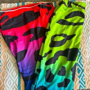 One size bellbottom zebra print multi colored leggings 🏃‍♀️💕